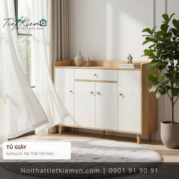 tủ giày 1m2 cửa mở