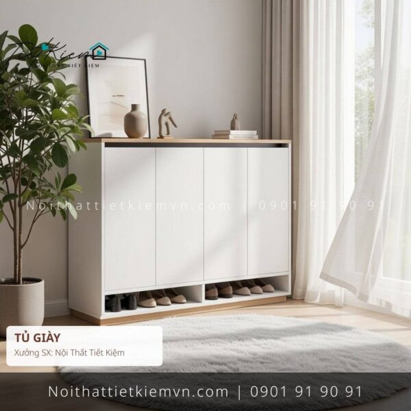tủ giày 1m2 cửa mở