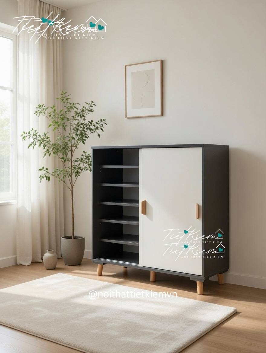 Tủ giày cửa lùa ngang 90cm cho nhà phố 3 tủ giày cửa lùa ngang 90cm
