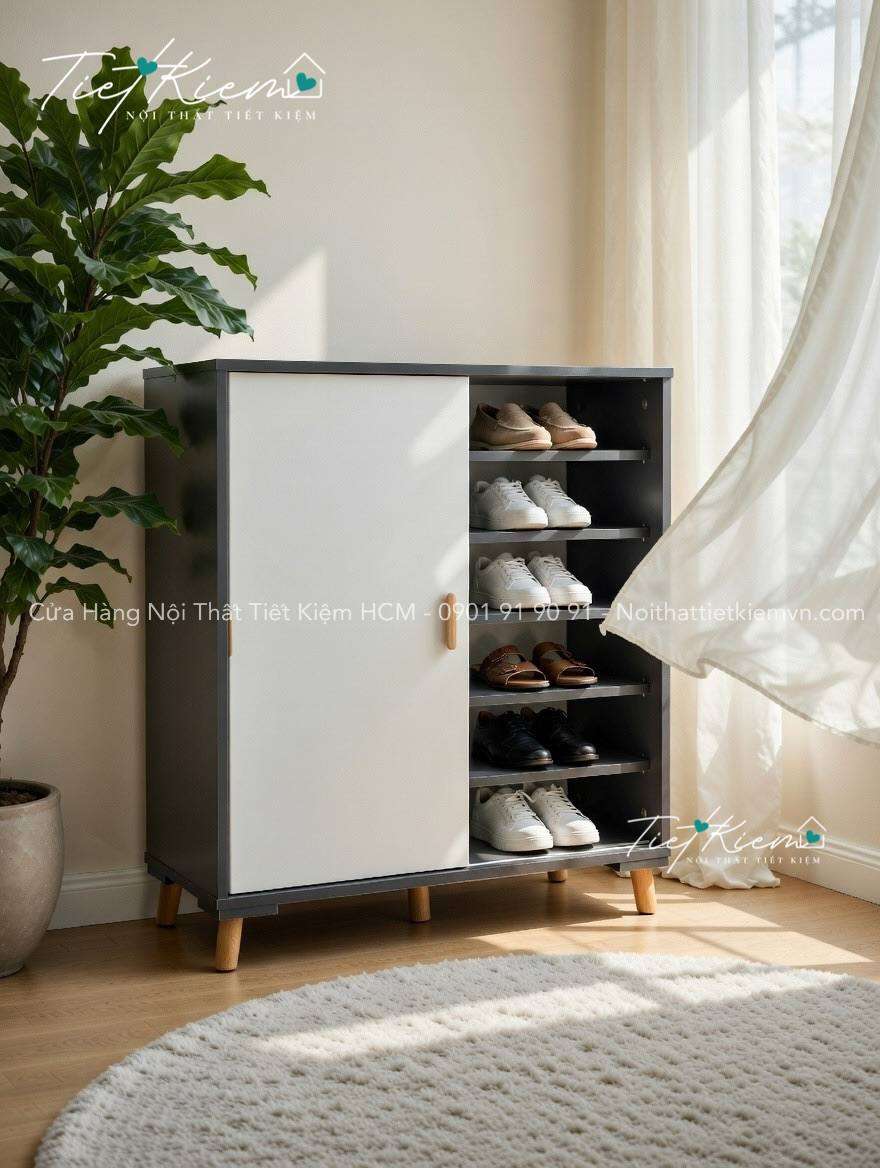 Tủ giày cửa lùa ngang 90cm cho nhà phố 4 tủ giày cửa lùa ngang 90cm