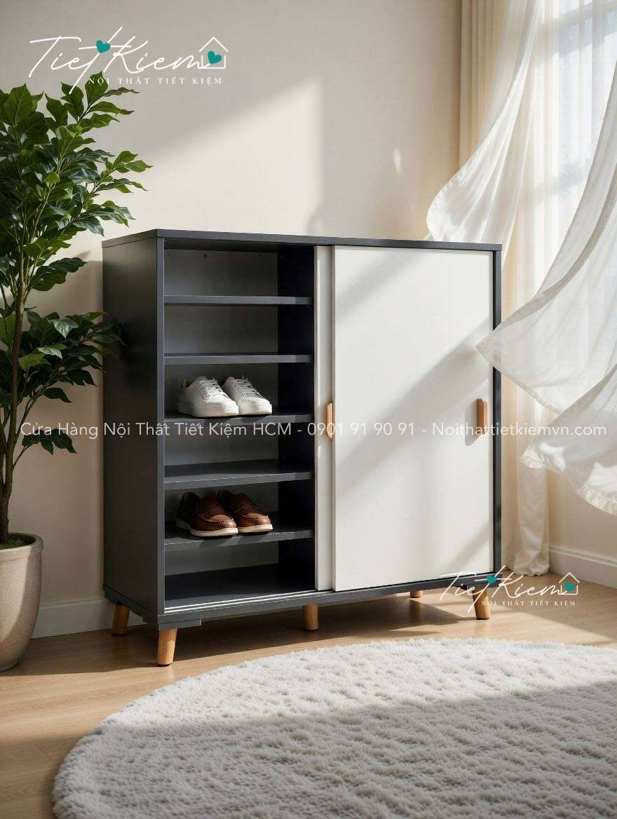 Tủ giày cửa lùa ngang 90cm cho nhà phố 5 tủ giày cửa lùa ngang 90cm