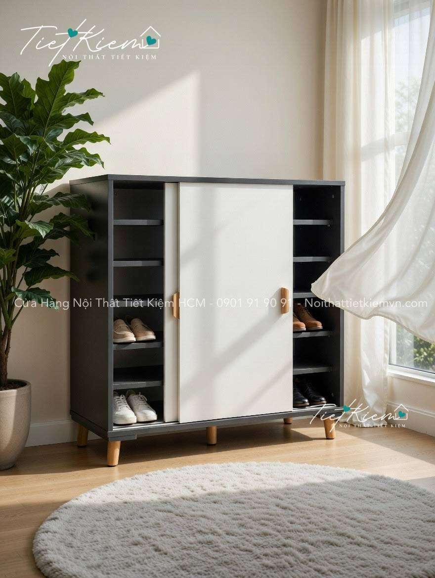 Tủ giày cửa lùa ngang 90cm cho nhà phố 6 tủ giày cửa lùa ngang 90cm