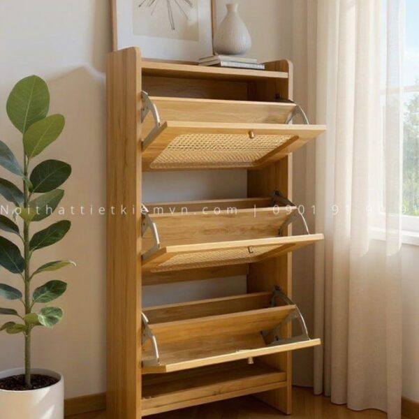 tủ giày gỗ cánh lưới