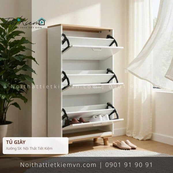 Tủ giày siêu mỏng ngang 60cm cho chung cư