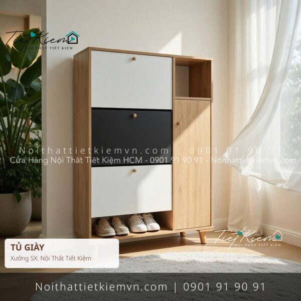 Tủ giày thông minh cửa lật ngang 90cm cho nhà phố 9 tủ giày thông minh cửa lật