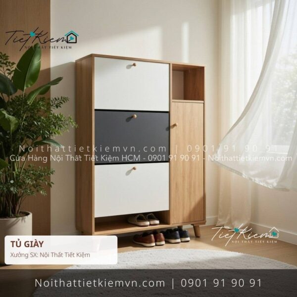 Tủ giày thông minh cửa lật ngang 90cm cho nhà phố 10 tủ giày thông minh cửa lật