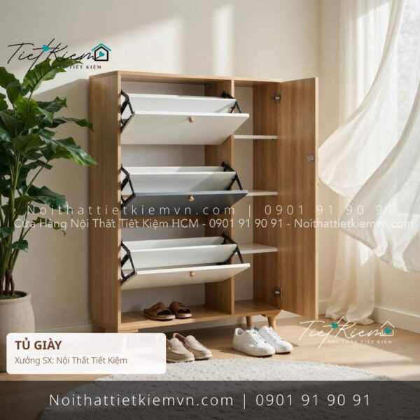 Tủ giày thông minh cửa lật ngang 90cm cho nhà phố 13 tủ giày thông minh cửa lật