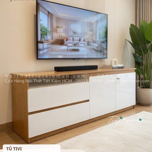tủ tivi gỗ phòng khách nttk