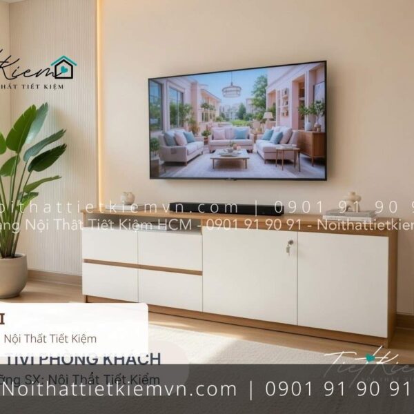 tủ tivi gỗ phòng khách nttk