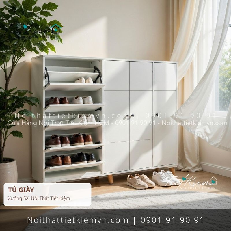 Tủ Giày đẹp giá rẻ tại Nội Thất Tiết Kiệm HCM 19+ mẫu tủ để giầy siêu mỏng hiện đại giá rẻ - Tủ Giày - Nội Thất Tiết Kiệm