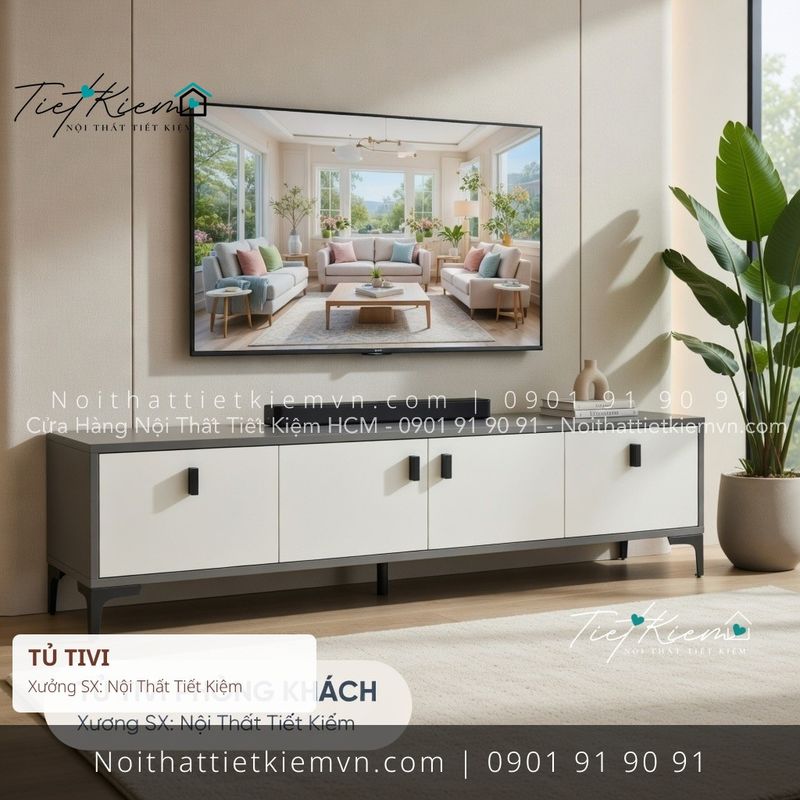 19 mẫu tủ tivi gỗ HCM giá rẻ - Kệ Tủ Tivi - Nội Thất Tiết Kiệm