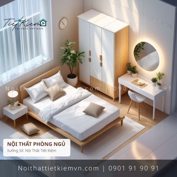 3 mẫu giường đơn có ghế cho căn hộ giá rẻ 1 Giường Ngủ Nội Thất Tiết Kiệm HCM