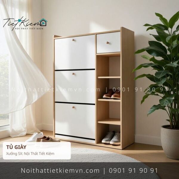 3+ mẫu tủ giầy cánh mở laminate giá rẻ 1 Tủ Giày Nội Thất Tiết Kiệm HCM