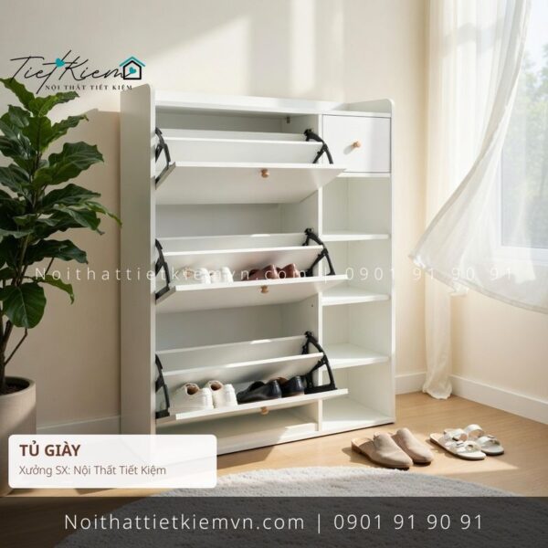 3+ tủ giầy màu sồi cho căn hộ giá rẻ 1 Tủ Giày Nội Thất Tiết Kiệm HCM