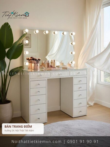 39+ bàn trang điểm cửa mở nâu đẽp giá rẻ 1 Bàn Trang Điểm Nội Thất Tiết Kiệm HCM