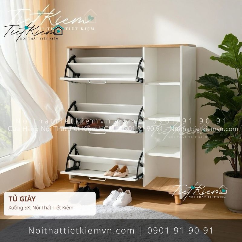 39+ mẫu tủ giầy cửa mở MDF chung cư giá rẻ - Tủ Giày - Nội Thất Tiết Kiệm