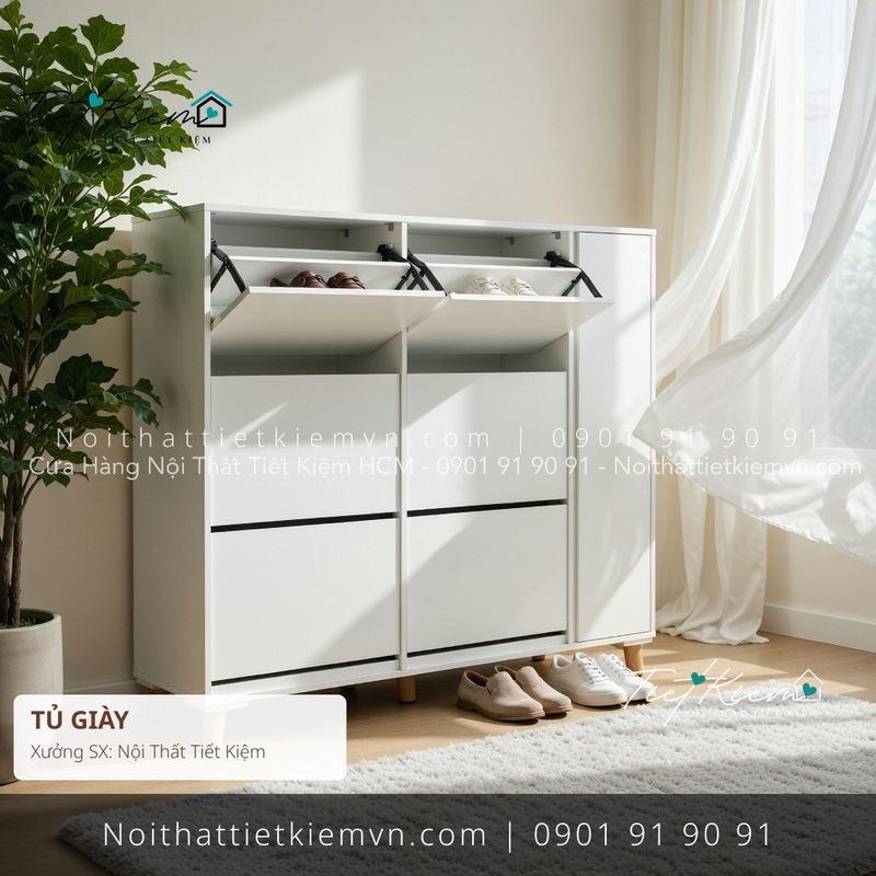 39+ mẫu tủ giầy cửa mở MDF chung cư giá rẻ - Tủ Giày - Nội Thất Tiết Kiệm