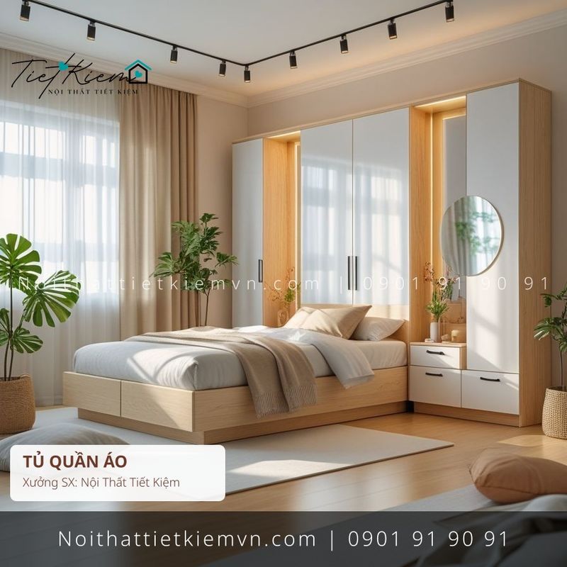 Tủ Quần Áo đẹp giá rẻ tại Nội Thất Tiết Kiệm HCM 52+ mẫu tủ quần áo cửa lùa sang trọng cho chung cư giá rẻ - Tủ Quần Áo - Nội Thất Tiết Kiệm