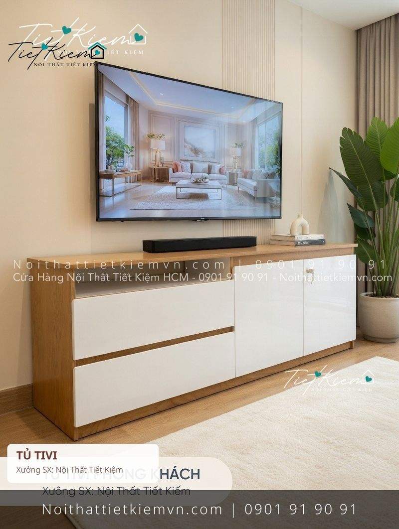 Kệ Tủ Tivi đẹp giá rẻ tại Nội Thất Tiết Kiệm HCM 52+ mẫu tủ tivi gỗ đẹp thông minh giá rẻ - Kệ Tủ Tivi - Nội Thất Tiết Kiệm