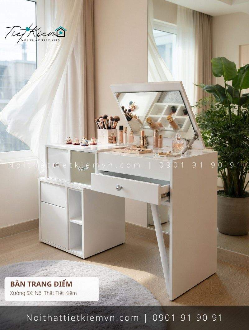 79 mẫu bàn trang điểm gỗ dài đẹp giá rẻ - Bàn Trang Điểm - Nội Thất Tiết Kiệm
