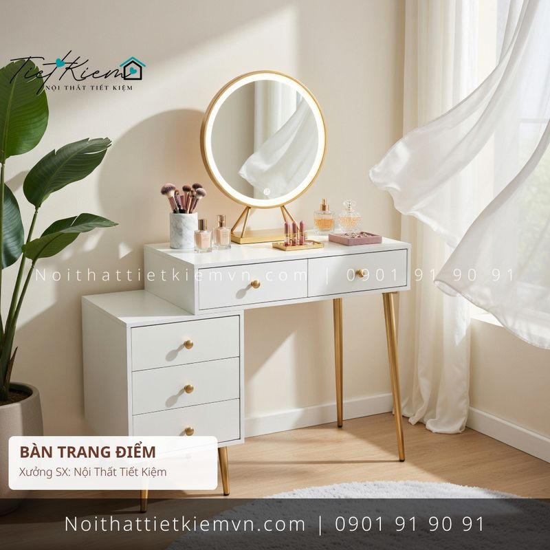 79 mẫu bàn trang điểm gỗ dài đẹp giá rẻ - Bàn Trang Điểm - Nội Thất Tiết Kiệm