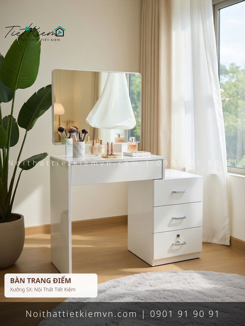 79 mẫu bàn trang điểm gỗ dài đẹp giá rẻ - Bàn Trang Điểm - Nội Thất Tiết Kiệm