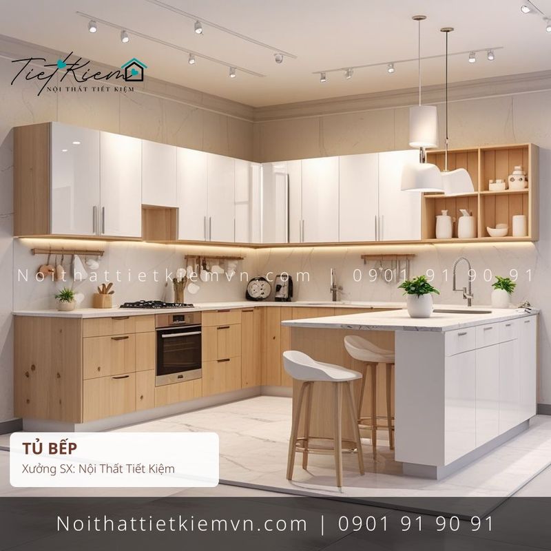 Thi Công Tủ Bếp đẹp giá rẻ tại Nội Thất Tiết Kiệm HCM 79+ mẫu thi công tủ bếp nhà phố cao đẹp giá rẻ - Thi Công Tủ Bếp - Nội Thất Tiết Kiệm