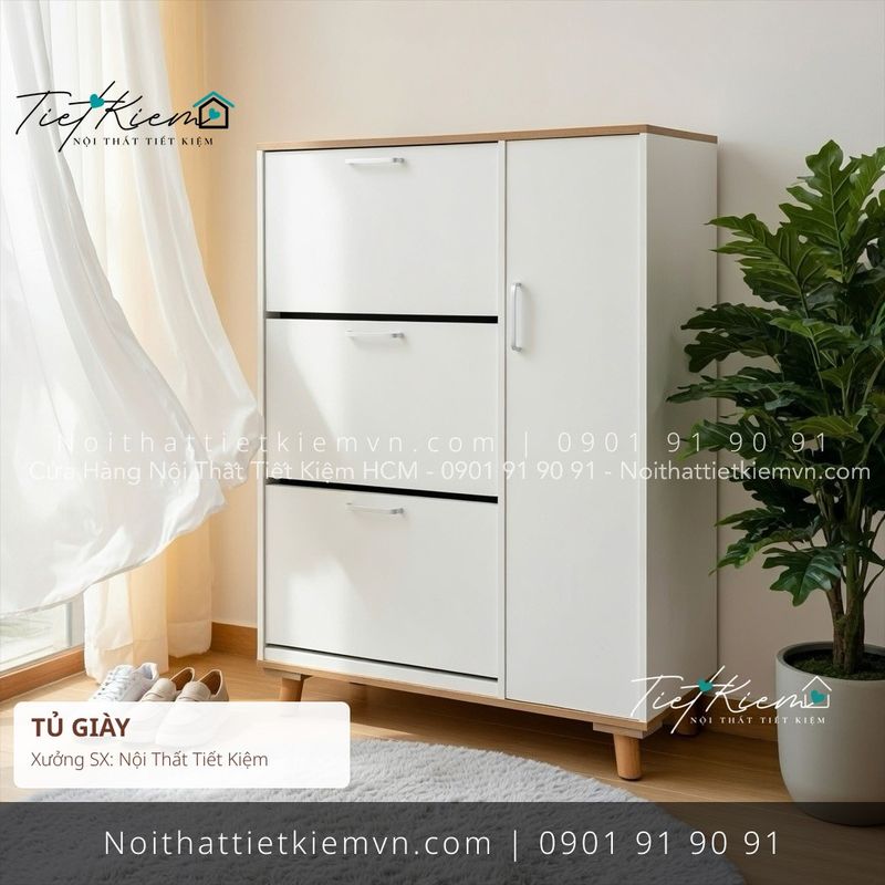 79 mẫu tủ giầy cửa mở màu sồi cho căn hộ giá rẻ - Tủ Giày - Nội Thất Tiết Kiệm
