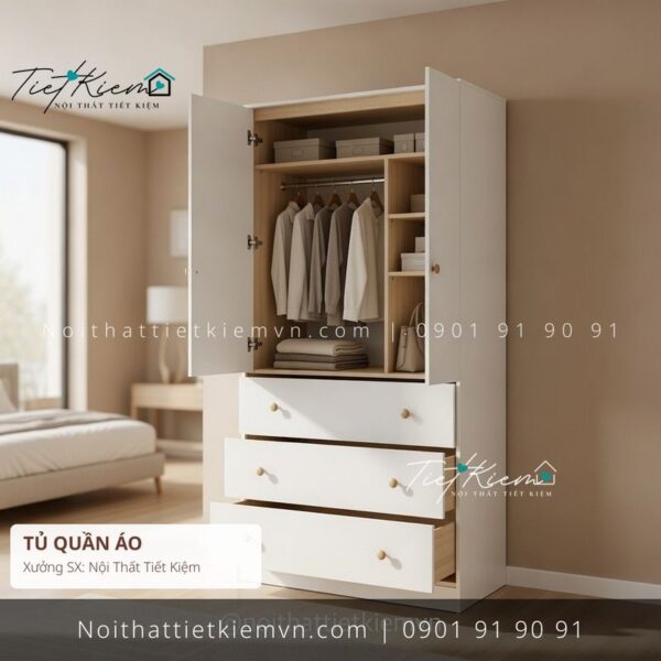 79+ tủ quần áo gỗ tối giản đẽp giá rẻ 1 Tủ Quần Áo Nội Thất Tiết Kiệm HCM
