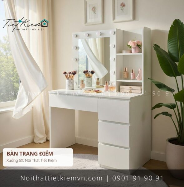 9+ bàn trang điểm cánh kính cánh lật đẹp giá rẻ 1 Bàn Trang Điểm Nội Thất Tiết Kiệm HCM