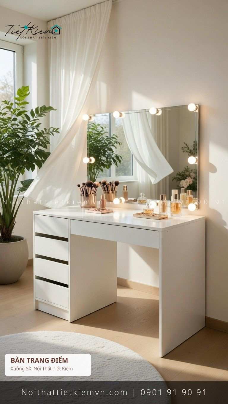 9+ bàn trang điểm cánh kính cánh lật đẹp giá rẻ - Bàn Trang Điểm - Nội Thất Tiết Kiệm