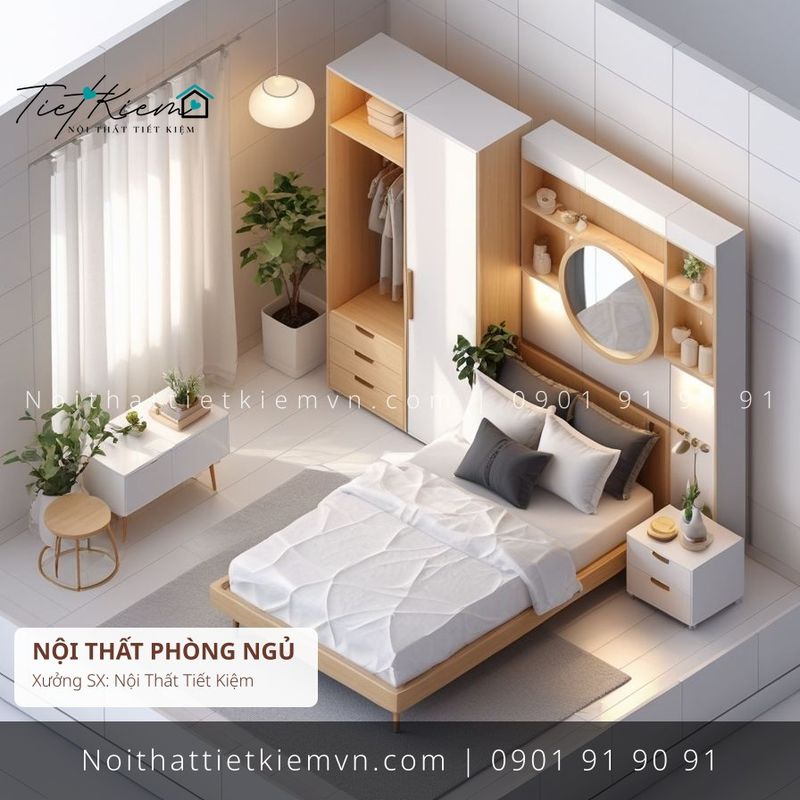 9+ giường MDF màu sồi giá rẻ - Giường Ngủ - Nội Thất Tiết Kiệm