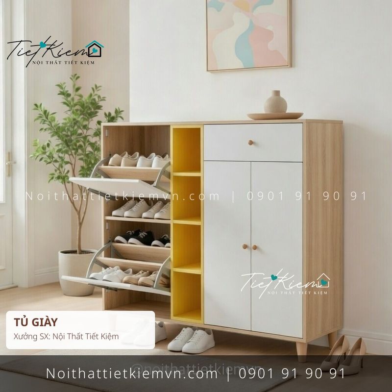 9+ mẫu tủ giầy cánh mở sang trọng cho chung cư giá rẻ - Tủ Giày - Nội Thất Tiết Kiệm