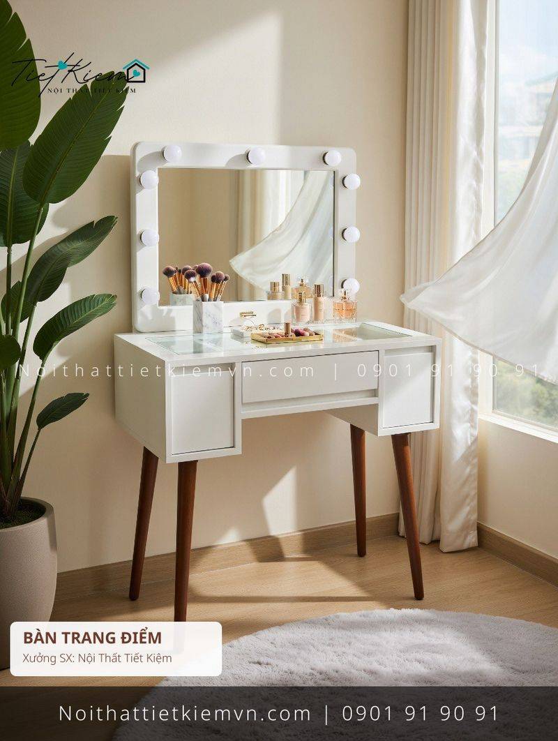 Bàn Trang Điểm đẹp giá rẻ tại Nội Thất Tiết Kiệm HCM 99+ bàn trang điểm MDF có ghế Tân Bình giá rẻ - Bàn Trang Điểm - Nội Thất Tiết Kiệm
