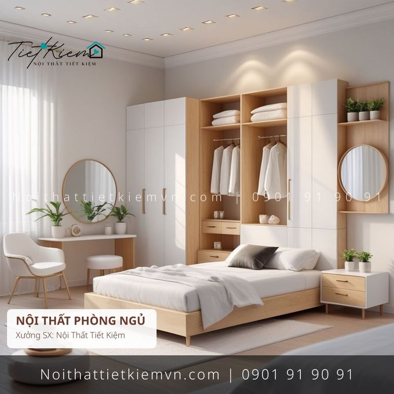 99+ mẫu giường gỗ căn hộ nhỏ gọn giá rẻ - Giường Ngủ - Nội Thất Tiết Kiệm