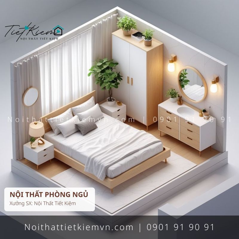99+ mẫu giường gỗ căn hộ nhỏ gọn giá rẻ - Giường Ngủ - Nội Thất Tiết Kiệm