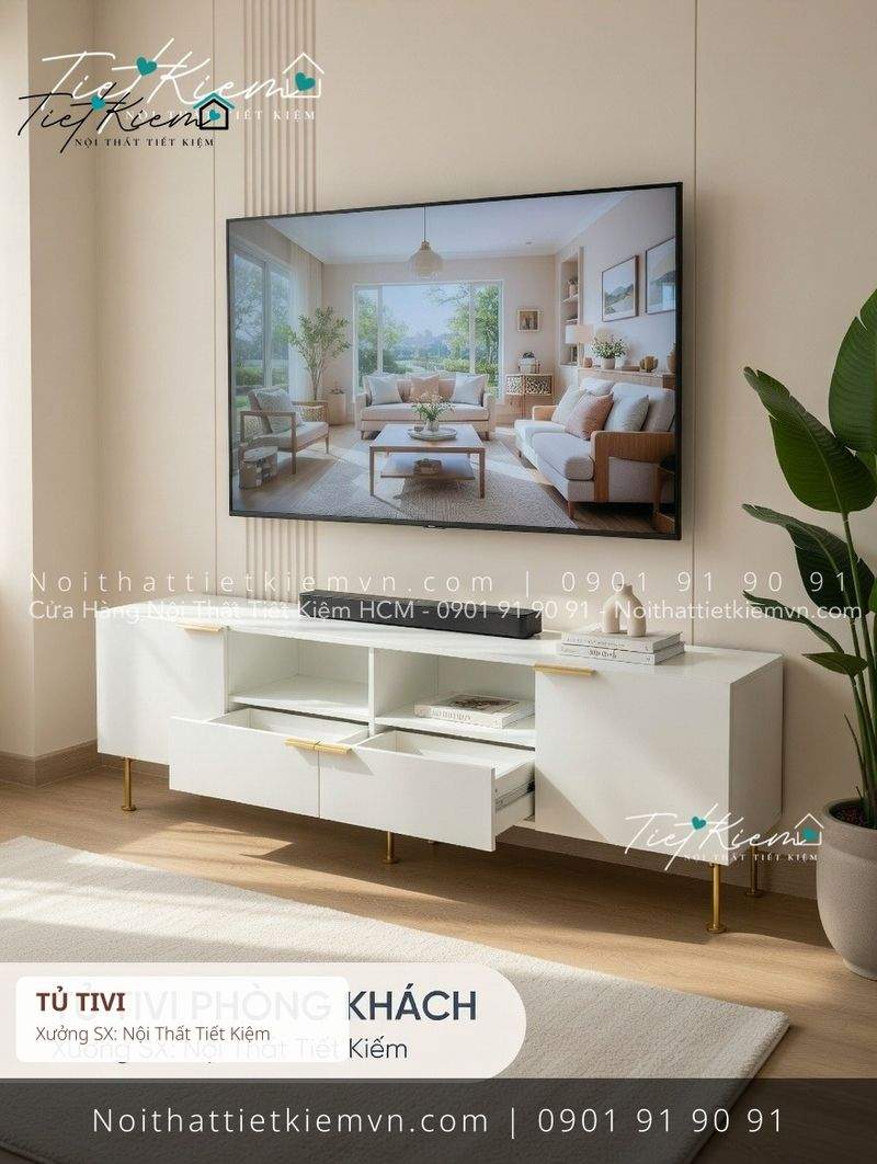 99+ mẫu tủ tivi treo tường cạnh cửa giá rẻ - Kệ Tủ Tivi - Nội Thất Tiết Kiệm