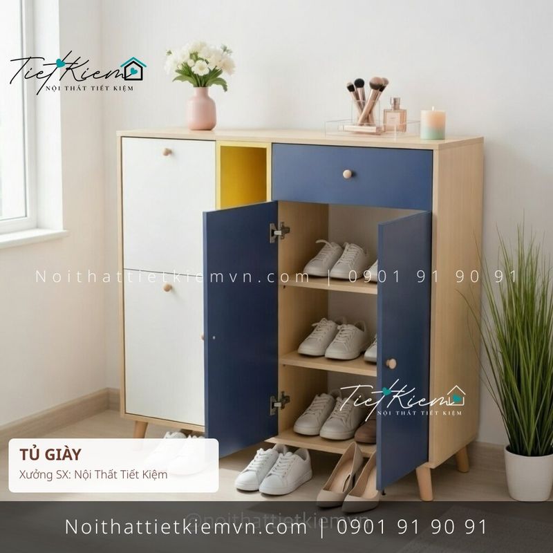 mẫu tủ giầy thông minh decor Scandinavian giá rẻ - Tủ Giày - Nội Thất Tiết Kiệm
