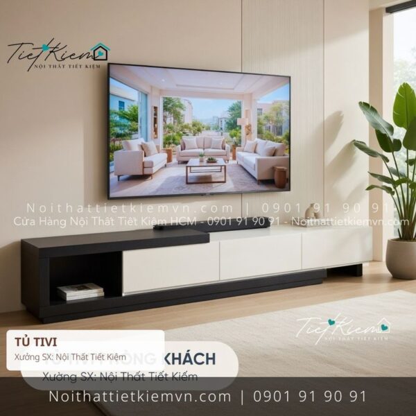mẫu tủ tivi màu sồi giá rẻ
