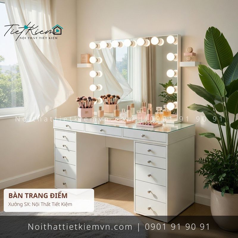 top 19 bàn trang điểm cao cấp MDF cho nhà phố giá rẻ - Bàn Trang Điểm - Nội Thất Tiết Kiệm