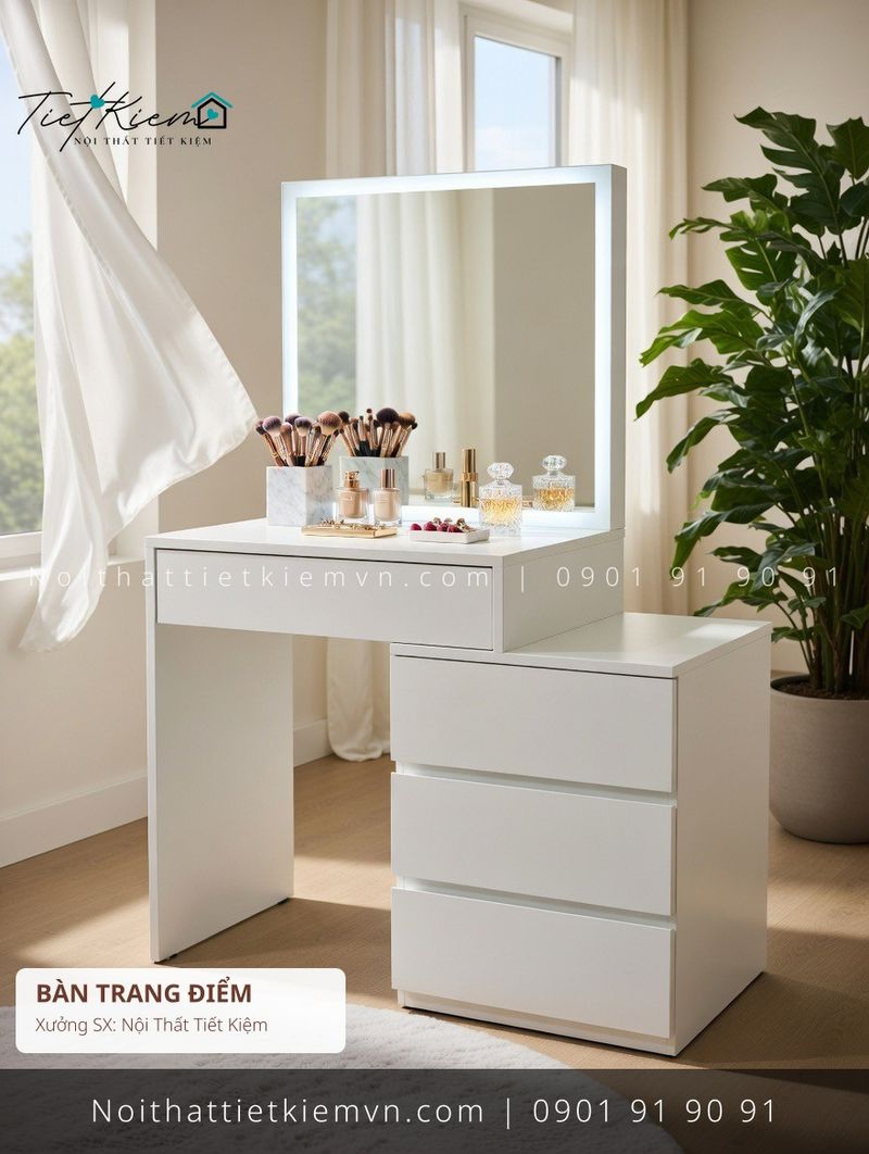 top 19 các mẫu bàn trang điểm đa năng MDF cho salon giá rẻ - Bàn Trang Điểm - Nội Thất Tiết Kiệm