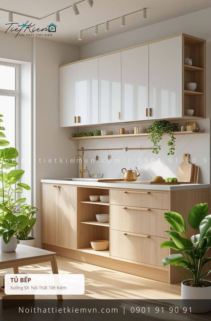 top 3 các mẫu tủ bếp cửa lùa đơn giản giá rẻ - Tủ Bếp - Nội Thất Tiết Kiệm