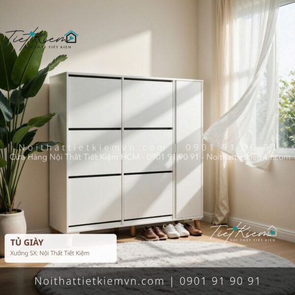top 3 các mẫu tủ giầy cánh lùa sang trọng cho nhà phố giá rẻ 1 Tủ Giày Nội Thất Tiết Kiệm HCM