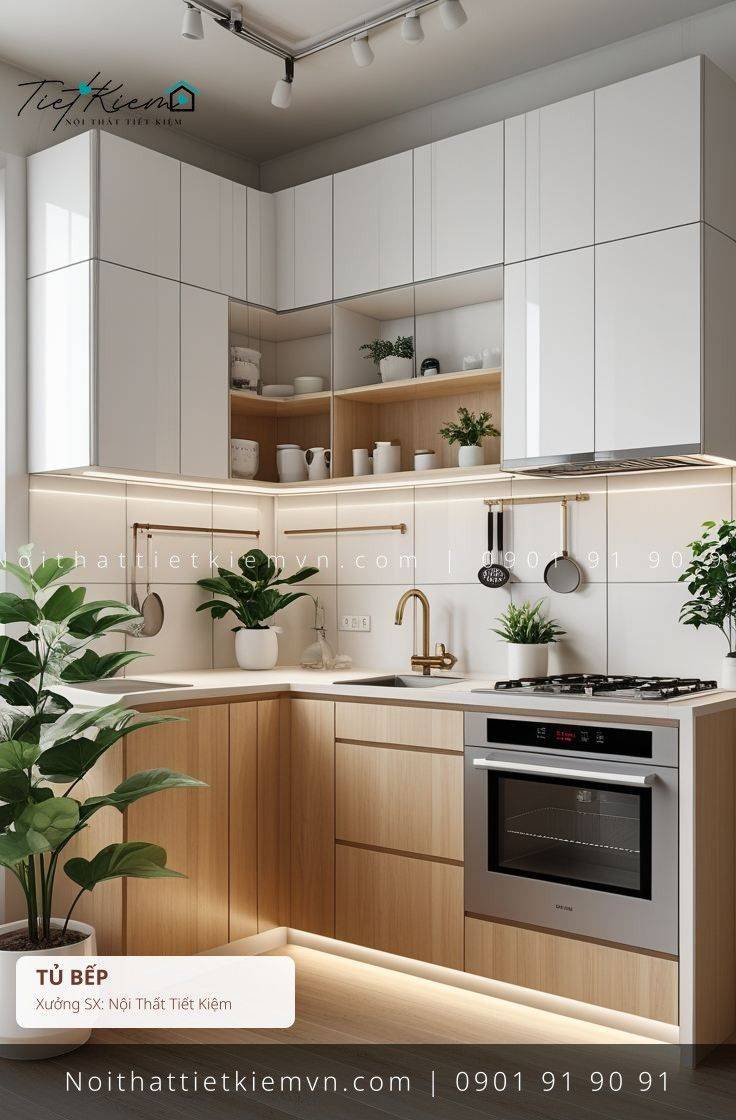 top 3 thi công tủ bếp hiện đại chung cư giá rẻ - Thi Công Tủ Bếp - Nội Thất Tiết Kiệm