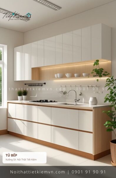 top 3 thi công tủ bếp với quầy thông minh giá rẻ 1 Thi Công Tủ Bếp Nội Thất Tiết Kiệm HCM