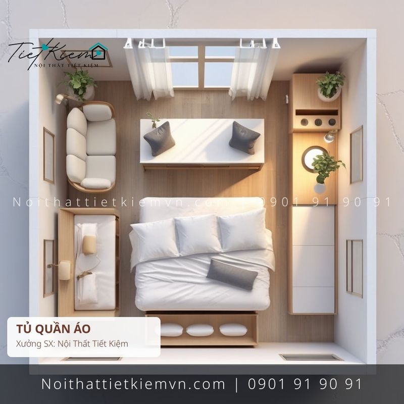 top 3 tủ quần áo gỗ Bình Thạnh chung cư giá rẻ - Tủ Quần Áo - Nội Thất Tiết Kiệm