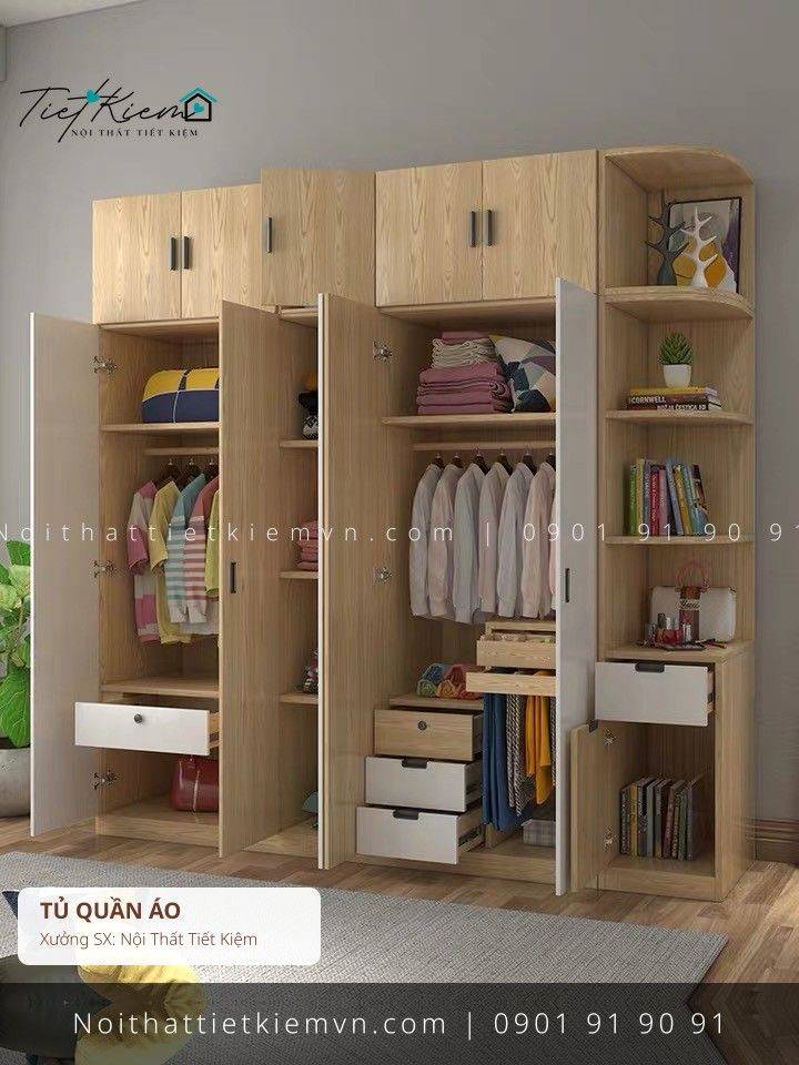 top 52 các mẫu tủ quần áo cửa mở có gương hiện đại giá rẻ - Tủ Quần Áo - Nội Thất Tiết Kiệm