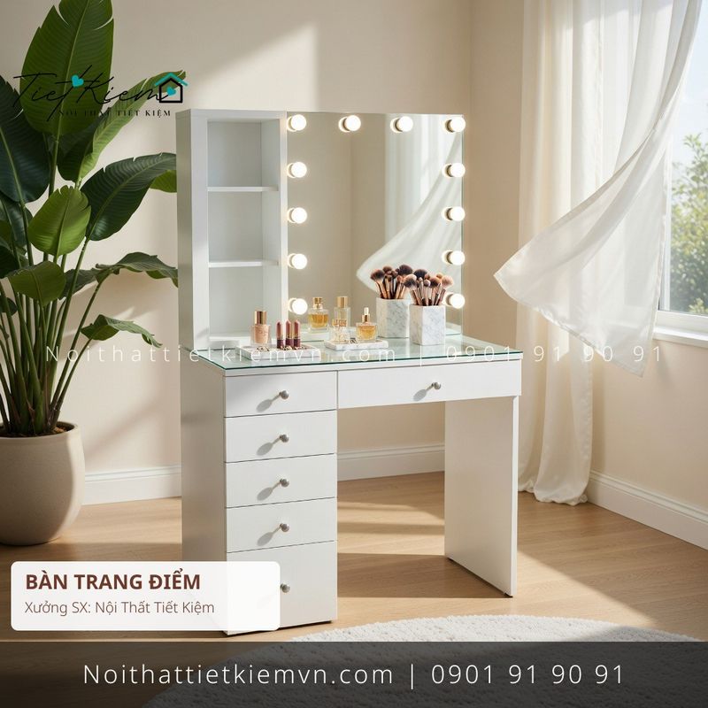 top 79 các mẫu bàn trang điểm cửa kính hiện đại cho salon giá rẻ - Bàn Trang Điểm - Nội Thất Tiết Kiệm