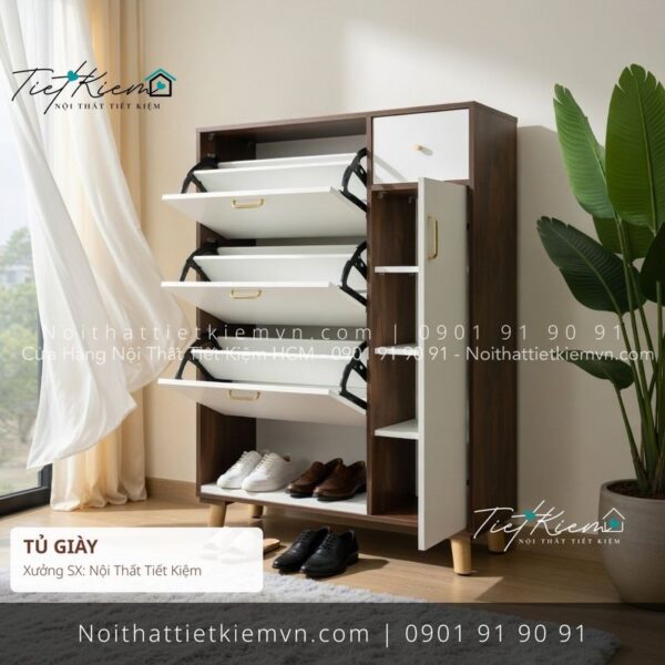 top tủ giầy cửa lật 70cm giá rẻ 1 Tủ Giày Nội Thất Tiết Kiệm HCM