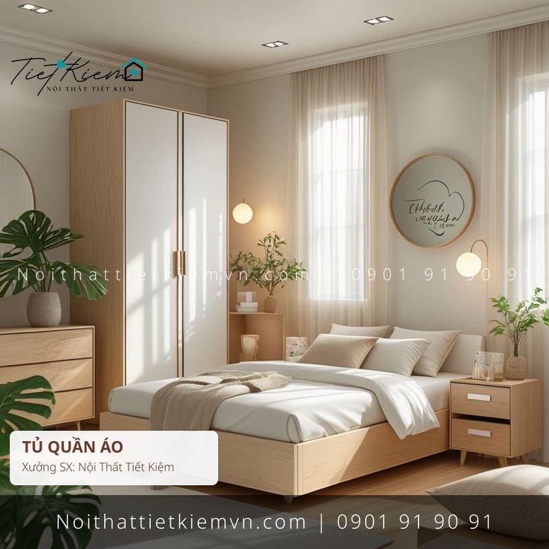 19 mẫu tủ quần áo cửa lùa căn hộ đẽp giá rẻ - Tủ Quần Áo - Nội Thất Tiết Kiệm